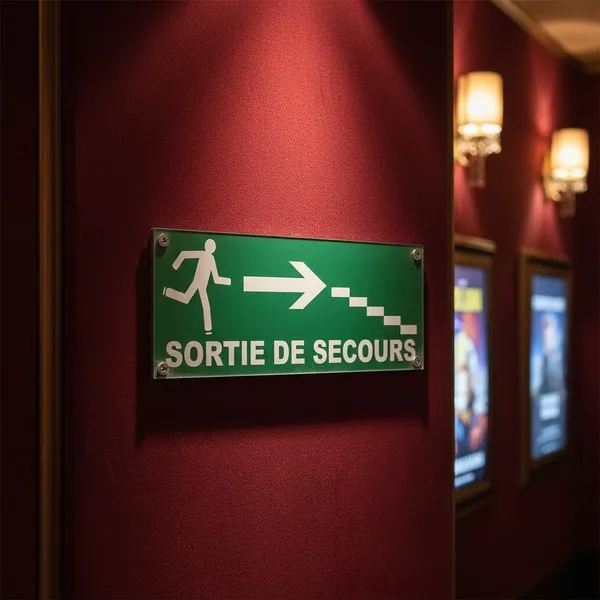 Panneau Sortie de Secours Escalier à Droite | Signalétique Évacuation