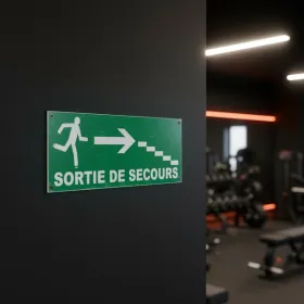 Panneau Sortie de Secours Escalier à Droite | Signalétique Évacuation