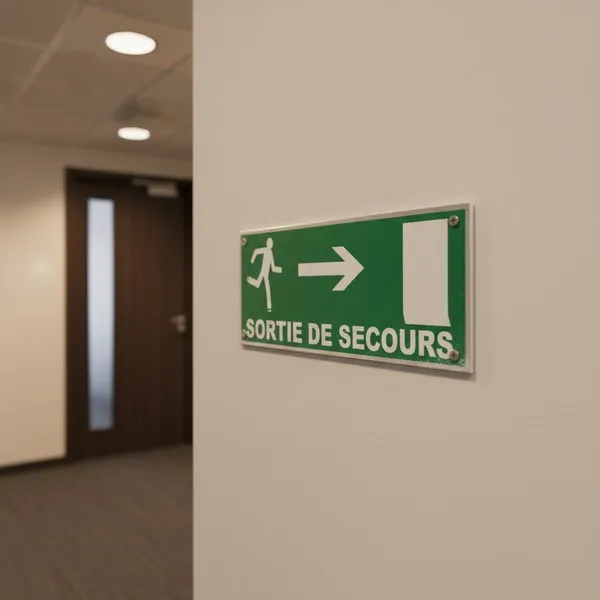 Panneau sortie de secours à droite | Signalétique évacuation