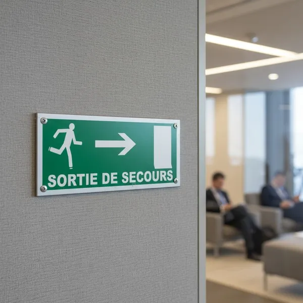 Panneau sortie de secours à droite | Signalétique évacuation