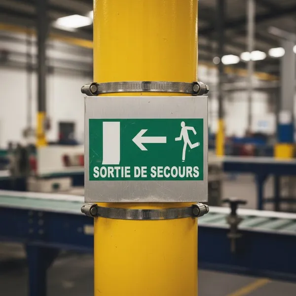 Panneau Sortie de Secours Gauche avec Porte | Signalétique Évacuation