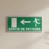 Panneau Sortie de Secours Gauche avec Porte | Signalétique Évacuation