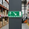 Panneau sortie de secours porte en bas – Sécurité évacuation
