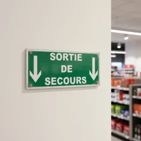 Panneau Sortie de secours en bas – Panneau évacuation
