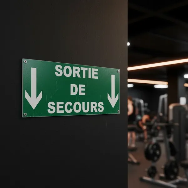 Panneau Sortie de secours en bas – Panneau évacuation