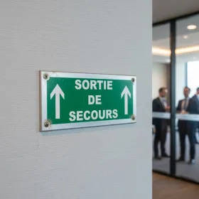 Panneau Sortie de secours en haut – Panneau évacuation
