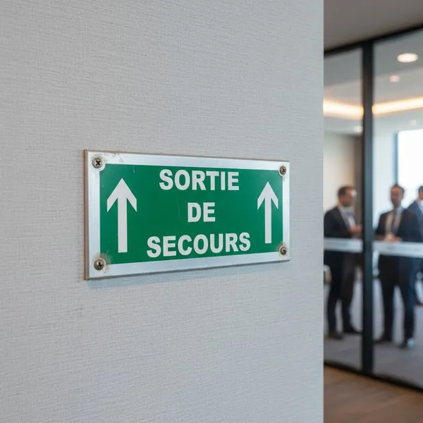 Panneau Sortie de secours en haut – Panneau évacuation