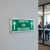Panneau Sortie de secours en haut – Panneau évacuation