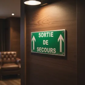 Panneau Sortie de secours en haut – Panneau évacuation