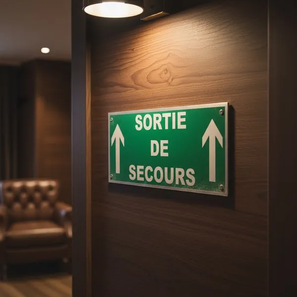 Panneau Sortie de secours en haut – Panneau évacuation