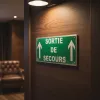 Panneau Sortie de secours en haut – Panneau évacuation
