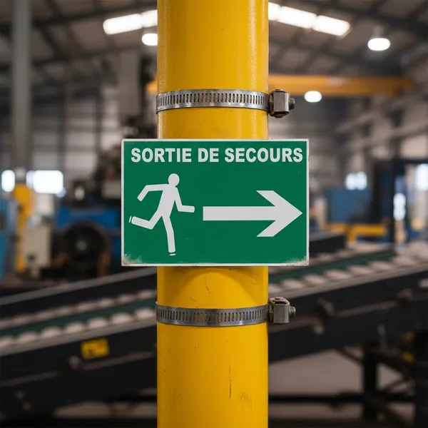 Panneau Sortie de secours à droite – Panneau évacuation