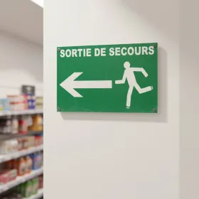 Panneau Sortie de secours à gauche – Panneau évacuation