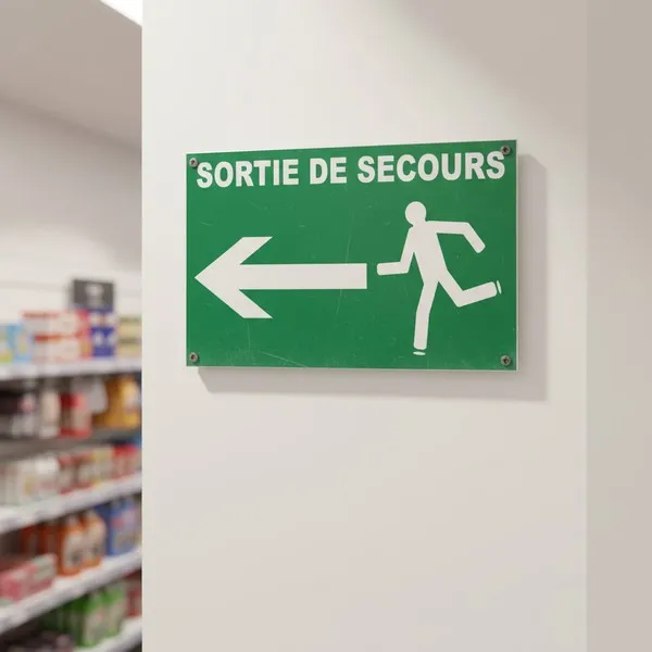Panneau Sortie de secours à gauche – Panneau évacuation