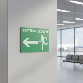 Panneau Sortie de secours à gauche – Panneau évacuation