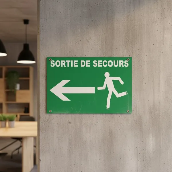 Panneau Sortie de secours à gauche – Panneau évacuation