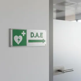 Panneau défibrillateur à droite – signalétique sécurité