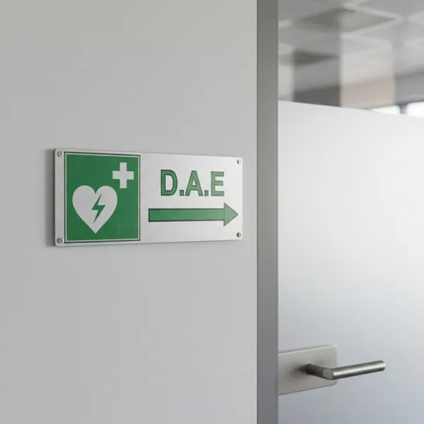 Panneau défibrillateur à droite – signalétique sécurité