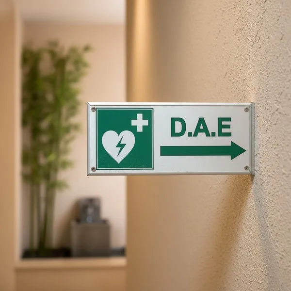Panneau défibrillateur à droite – signalétique sécurité