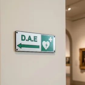 Panneau défibrillateur flèche gauche – Signalétique sécurité