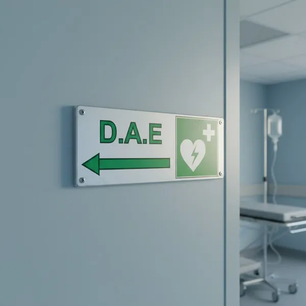 Panneau défibrillateur flèche gauche – Signalétique sécurité