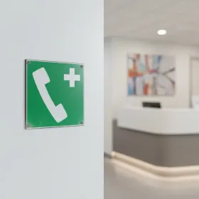 EOO4 Téléphone de secours : Panneau évacuation & sortie de secours