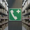 EOO4 Téléphone de secours : Panneau évacuation & sortie de secours