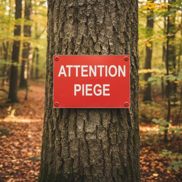Panneau Attention piège – Sécurité zone dangereuse