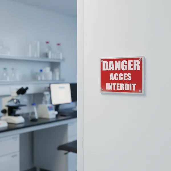 Panneau Danger Accès Interdit avec pictogramme de sécurité