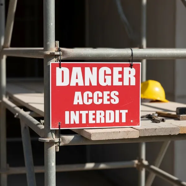 Panneau Danger Accès Interdit avec pictogramme de sécurité