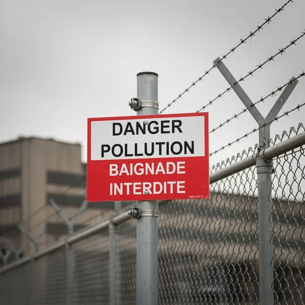 Panneau Danger Pollution Baignade Interdite : Attention !