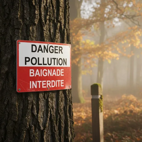 Panneau Danger Pollution Baignade Interdite : Attention !