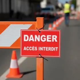 Panneau danger accès interdit aluminium – sécurité chantier
