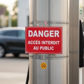 Panneau danger accès interdit au public signalétique sécurité