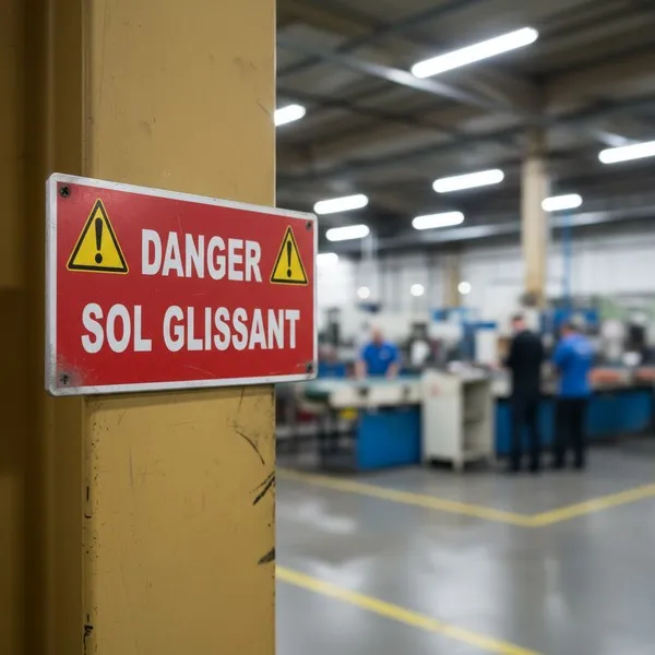 Panneau danger sol glissant – Signalétique garage