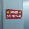 Panneau danger sol glissant – Signalétique garage