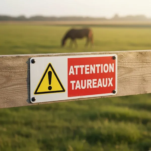 Panneau Danger Taureaux en liberté | Signalétique agricole