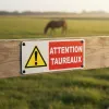 Panneau Danger Taureaux en liberté | Signalétique agricole
