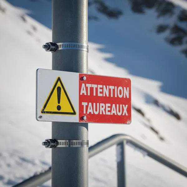 Panneau Danger Taureaux en liberté | Signalétique agricole