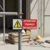 Danger Travaux en Hauteur : Panneau Risque de Chute, Sécurité Chantier