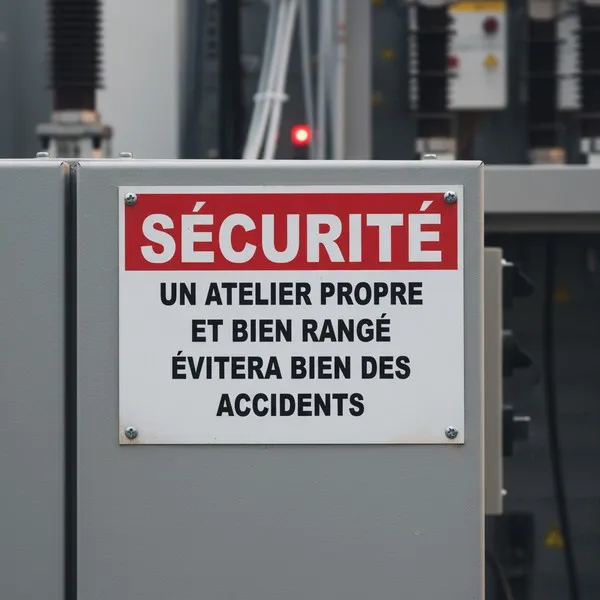 Panneau sécurité atelier – Propreté et prévention des accidents