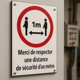 Panneau signalétique distance de sécurité | Prévention et sécurité