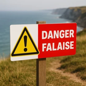 Panneau danger attention falaise – Panneau attention Danger