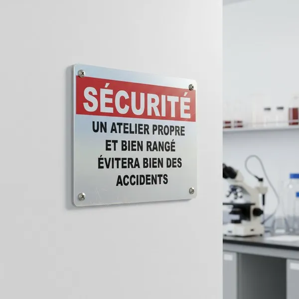 Panneau Atelier Sécurité Propreté Rangement – Prévention des Accidents