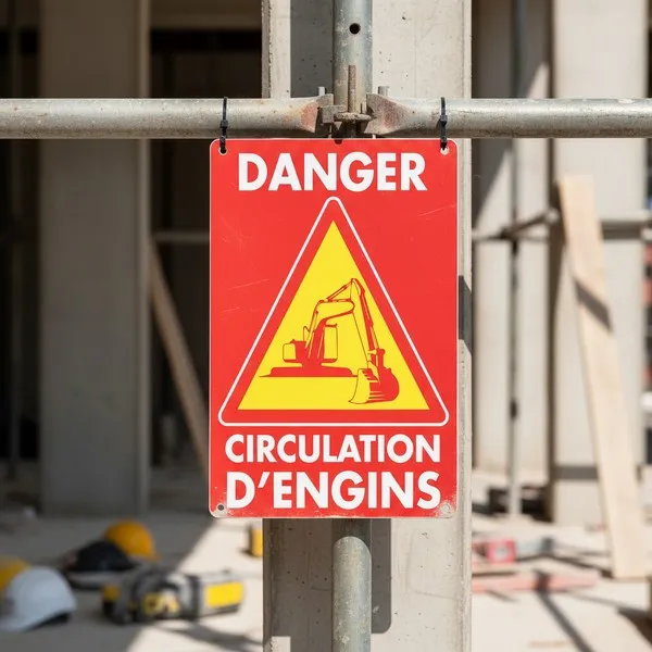 Panneau Danger Circulation d'engins – Panneau attention Danger
