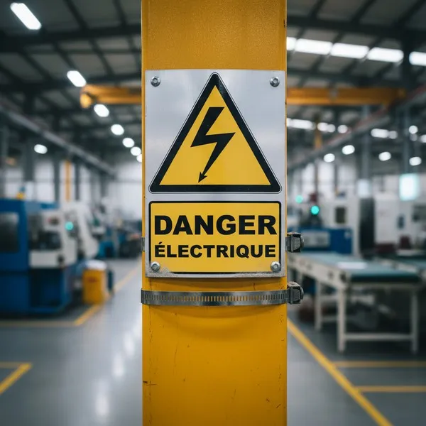 W012 Danger Électrique – Panneau attention Danger