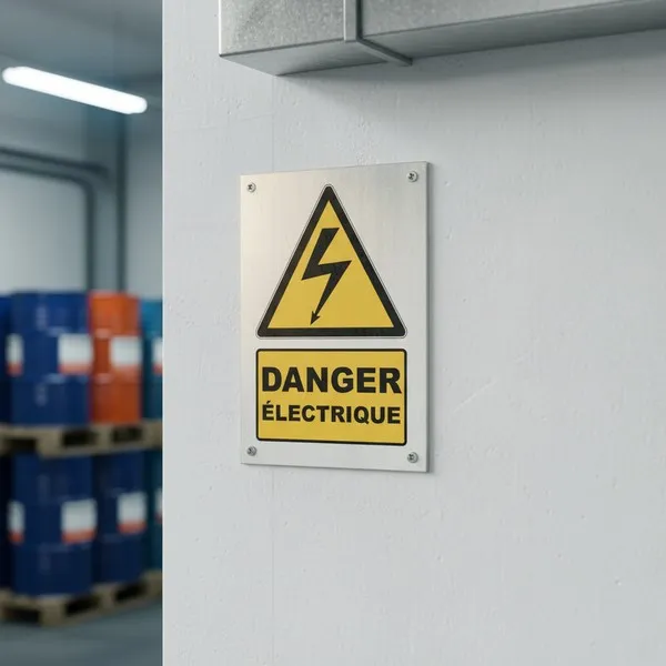 W012 Danger Électrique – Panneau attention Danger