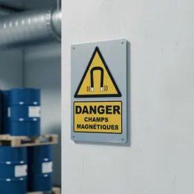 W006 Danger champs magnétiques – Panneau attention Danger