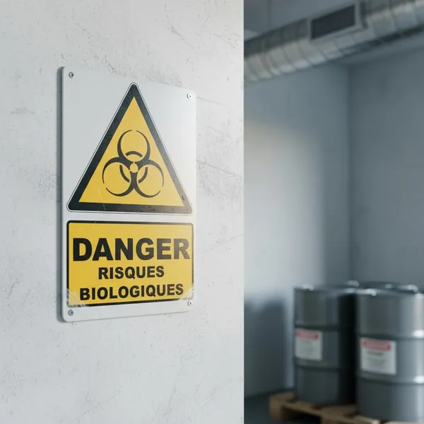 W009 Risques biologiques – Panneau attention Danger