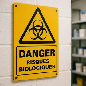 W009 Risques biologiques – Panneau attention Danger